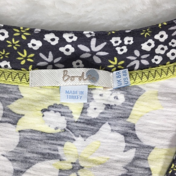 Boden Grey Yellow White Floral Print Tunic - Picture 6 of 8